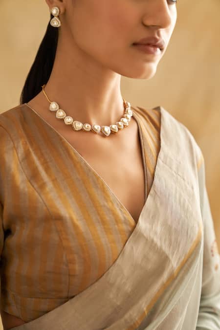 Shop Taisha Gold Tissue, Satin Zari, Piping Blue Pattu Silk Tree Of Life Woven Saree Set Online at Aza Fashions Shop_Taisha_Gold Tissue, Satin Zari, Piping Blue Pattu Silk Tree Of Life Woven Saree Set _Online_at_Aza_Fashions