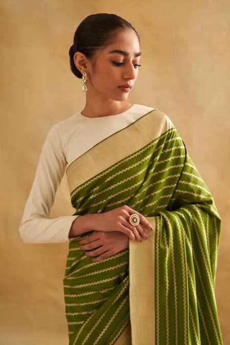 Taisha Cream Satin Tassels Round Neck Pure Silk Blouse Online at Aza Fashions Taisha_Cream Satin Tassels Round Neck Pure Silk Blouse _Online_at_Aza_Fashions