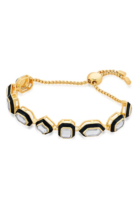 Isharya_White Mirrors Amina Chain Bracelet_Online_at_Aza_Fashions
