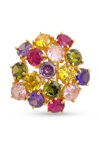 Mnsh Multi Color Crystals Bauble Embellished Stud Earrings 5
