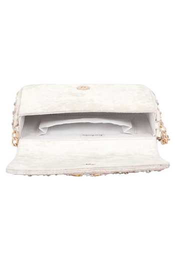 Shop_Fuchsia by aashaka mehta_White Embroidery, Sequins Star Is Born Clutch _Online_at_Aza_Fashions