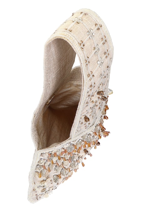 Shop_Fuchsia_Cream Embroidery, Sequins Beauty Potli Bag _Online_at_Aza_Fashions