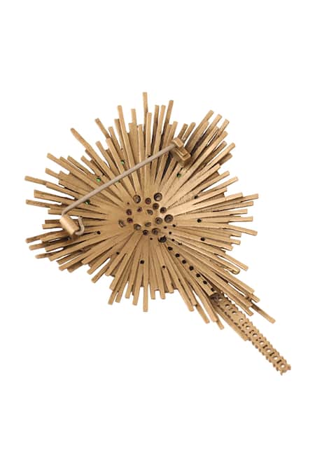 Buy Cosa Nostraa Gold Stones Spring Bloom Brooch Online at Aza Fashions Buy_Cosa Nostraa_Gold Stones Spring Bloom Brooch _Online_at_Aza_Fashions