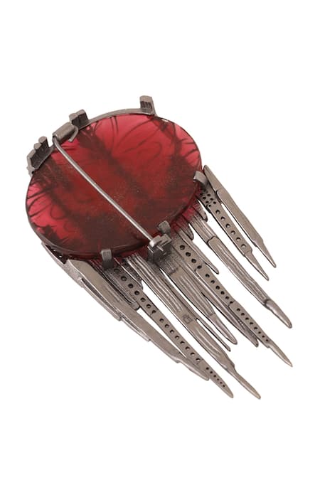 Buy Cosa Nostraa Black Stones Dangler Brooch Online at Aza Fashions Buy_Cosa Nostraa_Black Stones Dangler Brooch _Online_at_Aza_Fashions