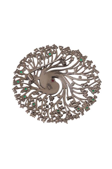 Buy Cosa Nostraa Black Stones Tree Of Life Studded Brooch Online at Aza Fashions Buy_Cosa Nostraa_Black Stones Tree Of Life Studded Brooch _Online_at_Aza_Fashions