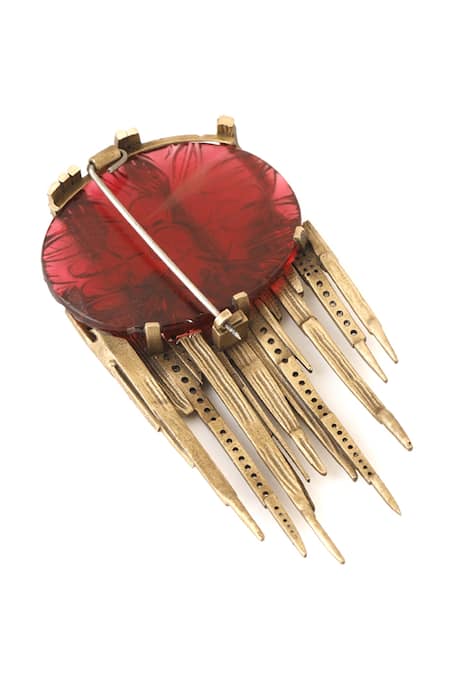 Buy Cosa Nostraa Gold Stones Dangler Embellished Brooch Online at Aza Fashions Buy_Cosa Nostraa_Gold Stones Dangler Embellished Brooch _Online_at_Aza_Fashions
