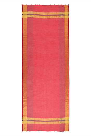 Buy_Shingora_Red Metallic Jacquard Tasselled Dupatta_Online_at_Aza_Fashions