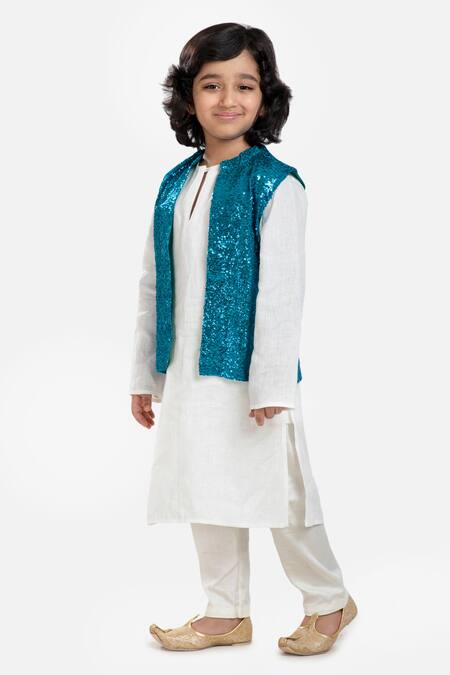 Byb Premium White Linen, Cotton Sequins Full Sleeved Kurta Set Online at Aza Fashions Byb Premium_White Linen, Cotton Sequins Full Sleeved Kurta Set _Online_at_Aza_Fashions