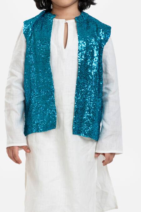 Shop Byb Premium White Linen, Cotton Sequins Full Sleeved Kurta Set Online at Aza Fashions Shop_Byb Premium_White Linen, Cotton Sequins Full Sleeved Kurta Set _Online_at_Aza_Fashions