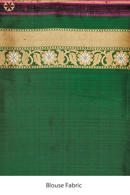 Paaprika_Green Silk Embroidery Mughal Mehraab Jaal Banarasi Saree _Online_at_Aza_Fashions