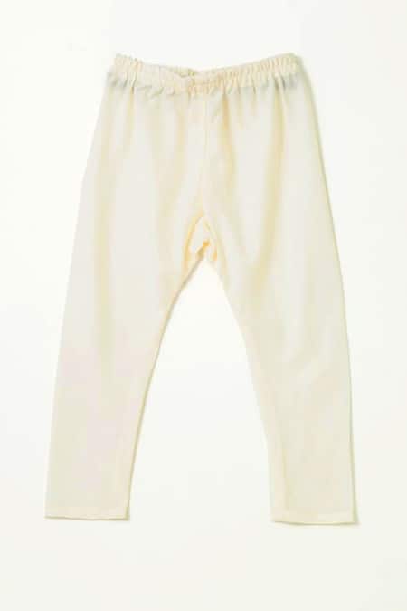 Buy_Shruti Jalan_Yellow Crepe, Cotton Gota Patti Embroidered Kurta Pant Set _Online_at_Aza_Fashions