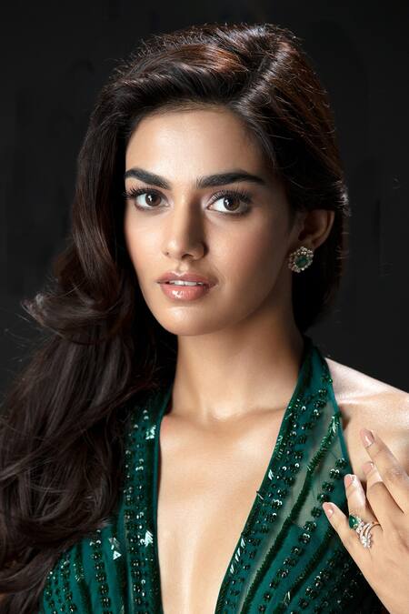 Rohit Gandhi + Rahul Khanna Green Tulle Sequins, Crystals Halter Neck Orana Embellished Gown Online at Aza Fashions Rohit Gandhi + Rahul Khanna_Green Tulle Sequins, Crystals Halter Neck Orana Embellished Gown _Online_at_Aza_Fashions