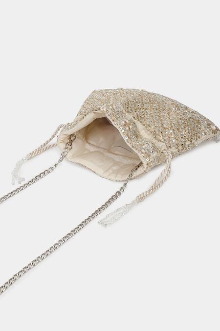 Buy Aanchal Sayal Ivory Embroidered Siya Gota Velvet Potli Bag Online at Aza Fashions Buy_Aanchal Sayal_Ivory Embroidered Siya Gota Velvet Potli Bag_Online_at_Aza_Fashions