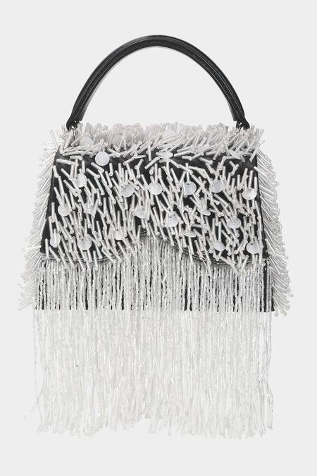 Aanchal Sayal Black Embroidered Misa Tube And Holographic Bag Online at Aza Fashions Aanchal Sayal_Black Embroidered Misa Tube And Holographic Bag_Online_at_Aza_Fashions