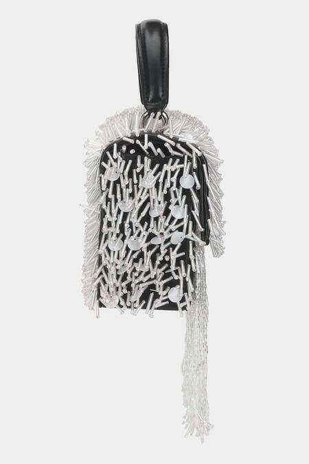 Buy Aanchal Sayal Black Embroidered Misa Tube And Holographic Bag Online at Aza Fashions Buy_Aanchal Sayal_Black Embroidered Misa Tube And Holographic Bag_Online_at_Aza_Fashions