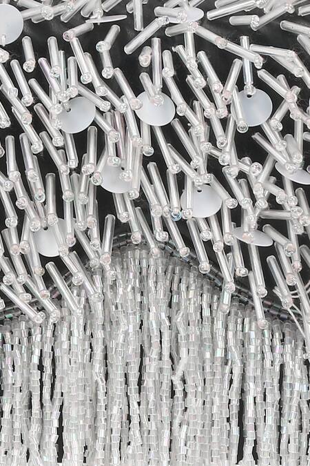 Aanchal Sayal Black Embroidered Misa Tube And Holographic Bag at Aza Fashions Aanchal Sayal_Black Embroidered Misa Tube And Holographic Bag_at_Aza_Fashions