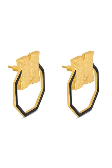 Buy_Mnsh_Black Imitation Diamonds Candy Hexa Earrings _Online_at_Aza_Fashions