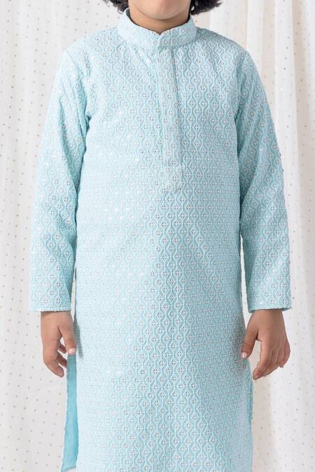 Buy Chotibuti Blue Cotton Sequins Thread Embroidered Kurta Set Online at Aza Fashions Buy_Chotibuti_Blue Cotton Sequins Thread Embroidered Kurta Set _Online_at_Aza_Fashions