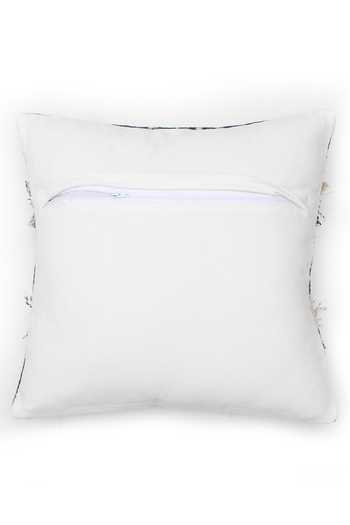 House This_Blue 100% Cotton Jamdan Square Cushion Cover_Online_at_Aza_Fashions