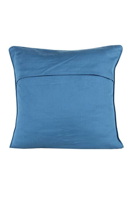 House This Blue 100% Cotton Sateen Rangrag Plain Cushion Cover Online at Aza Fashions House This_Blue 100% Cotton Sateen Rangrag Plain Cushion Cover_Online_at_Aza_Fashions