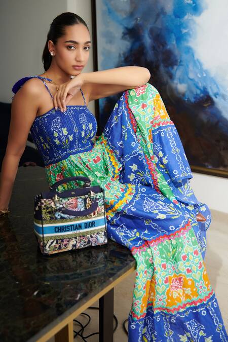 Cin Cin Multi Color Cotton Embroidery Square Neck Kaya Strappy Printed Dress at Aza Fashions Cin Cin_Multi Color Cotton Embroidery Square Neck Kaya Strappy Printed Dress _at_Aza_Fashions