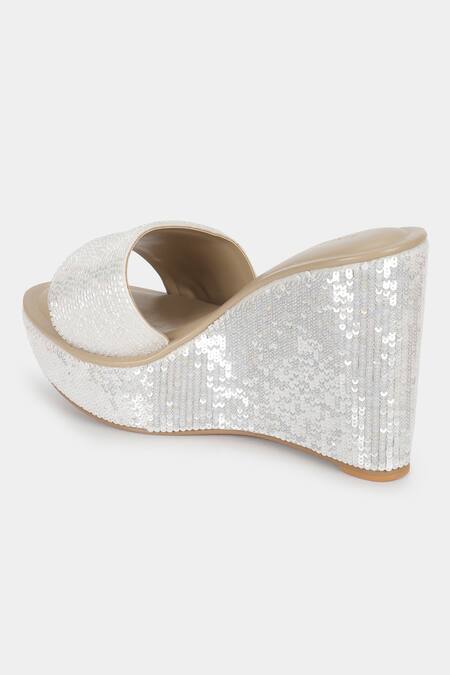 Silver discount sparkly wedges