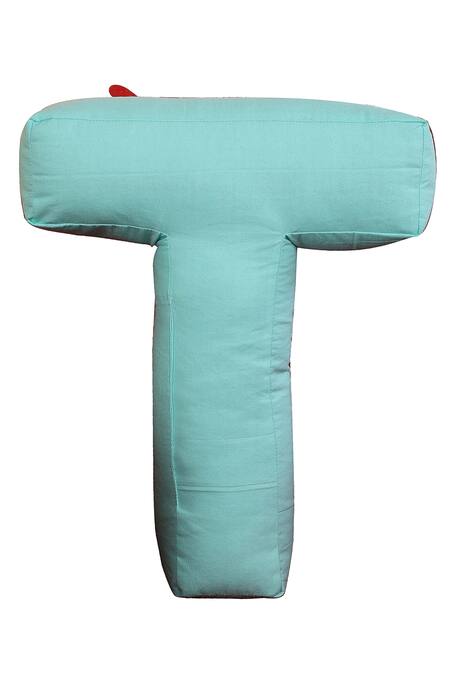 My Gift Booth_Multi Color Cotton T Alphabet Shape Cushion - Set Of 2_Online_at_Aza_Fashions