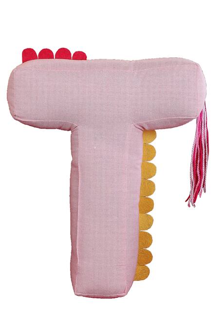 Shop_My Gift Booth_Multi Color Cotton T Alphabet Shape Cushion - Set Of 2_Online_at_Aza_Fashions