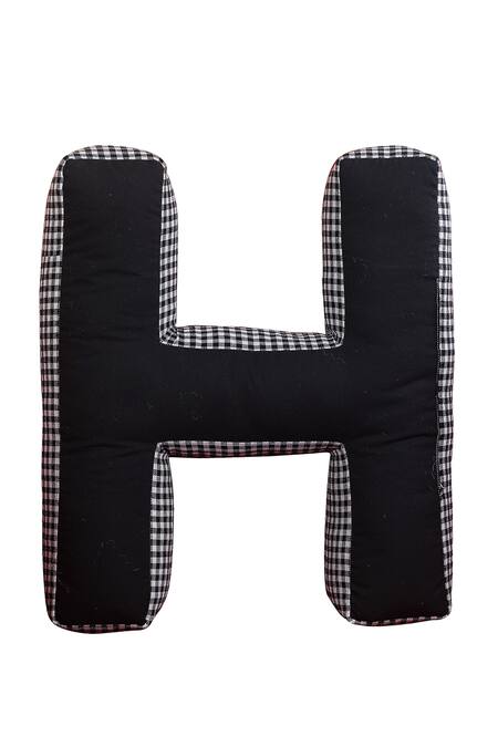 Shop_My Gift Booth_Black Cotton Bow H Shape Cushion_Online_at_Aza_Fashions