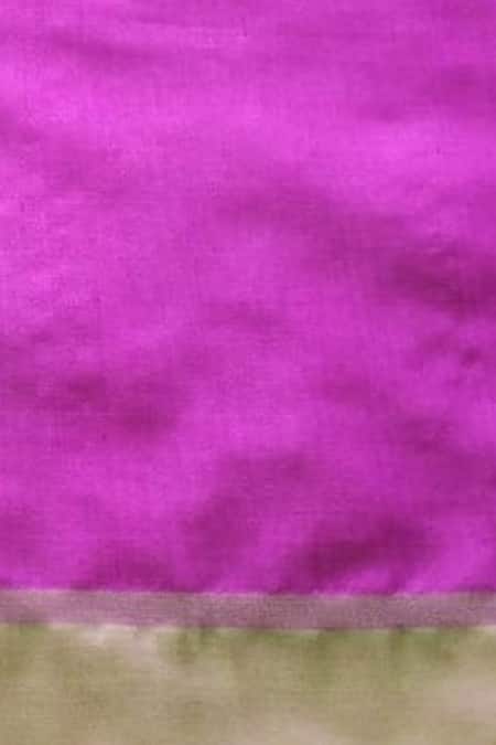 Buy_Mint N Oranges_Blue Chanderi Border Detail Handwoven Pure Saree_Online_at_Aza_Fashions