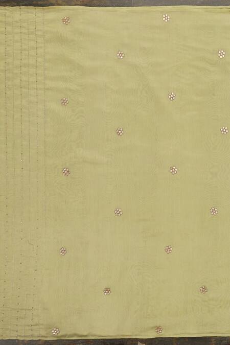 Buy_Weaver Story_Green Chanderi Silk Gota Patti, Embroidery Dupatta_Online_at_Aza_Fashions