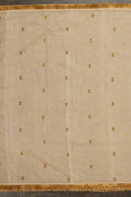 Buy_Weaver Story_Gold Embroidery Gota Buttis Dupatta _Online_at_Aza_Fashions