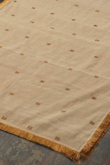 Shop_Weaver Story_Gold Embroidery Gota Buttis Dupatta _Online_at_Aza_Fashions