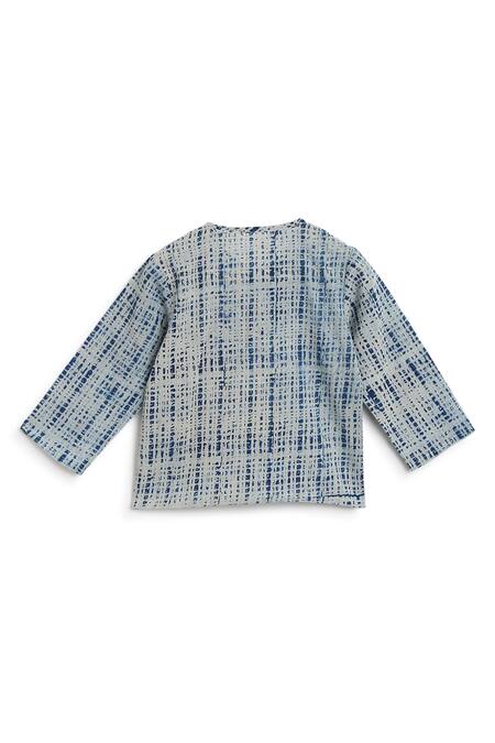 Shop_Charkhee_Blue Handloom Cotton Printed Night Suit Set_Online_at_Aza_Fashions