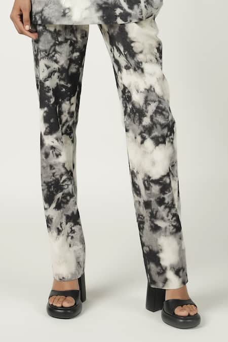 Buy_Shahin Mannan_Grey Denim Cloud Wash Pant _Online_at_Aza_Fashions