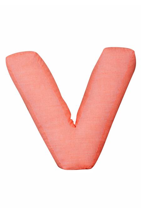 My Gift Booth_Orange Cotton V Shaped Cushion_Online_at_Aza_Fashions