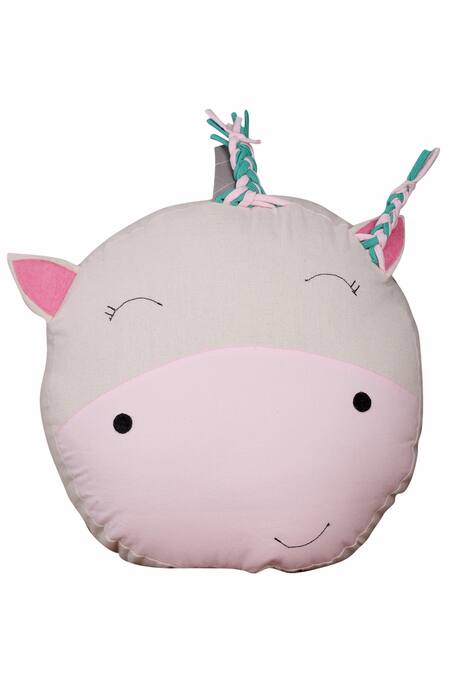 My Gift Booth_Beige Linen Unicorn And Dog Shaped Cushions - Set Of 3_Online_at_Aza_Fashions