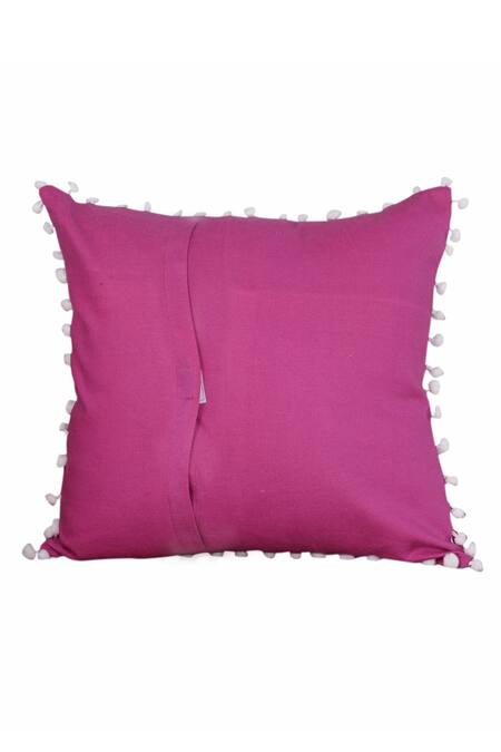 My Gift Booth_Purple Linen Square Shaped Cushion_Online_at_Aza_Fashions
