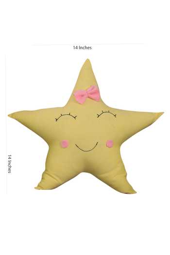 Buy My Gift Booth Yellow Cotton Star Cushion Online at Aza Fashions Buy_My Gift Booth_Yellow Cotton Star Cushion_Online_at_Aza_Fashions