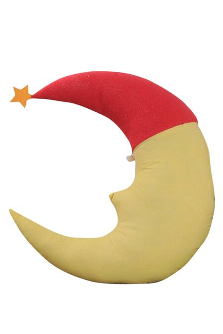 Buy_My Gift Booth_Yellow Cotton Star And Moon Cushions - Set Of 2_Online_at_Aza_Fashions