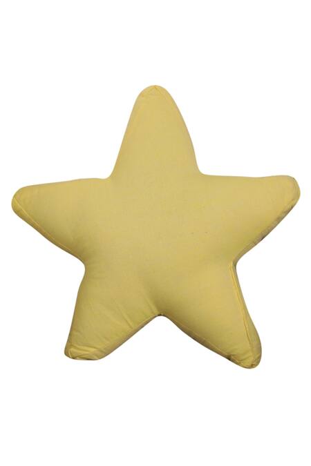 My Gift Booth_Yellow Cotton Star And Moon Cushions - Set Of 2_at_Aza_Fashions