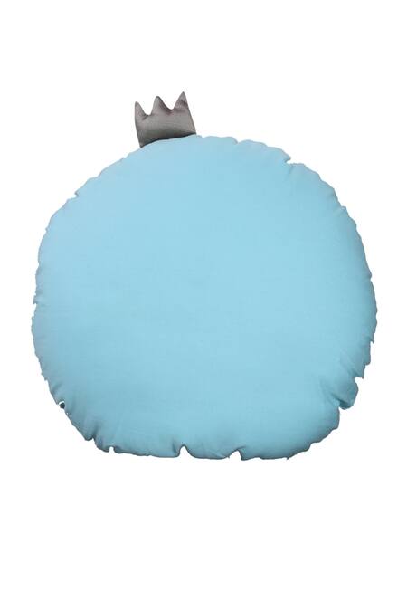 My Gift Booth_Green Cotton Round Moon Shape Cushion_Online_at_Aza_Fashions