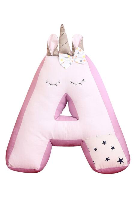 My Gift Booth_Multi Color Cotton A Alphabet Cushions - Set Of 2_Online_at_Aza_Fashions