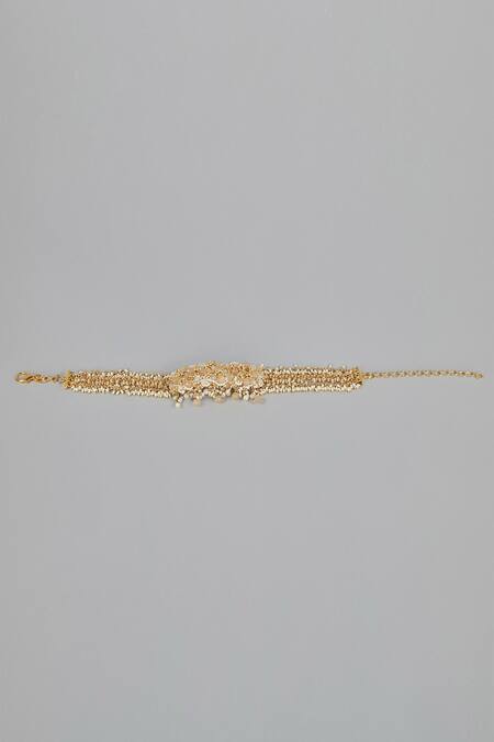 House Of D"Oro_White Mother Of Pearls Oriella Embellished Choker_Online_at_Aza_Fashions