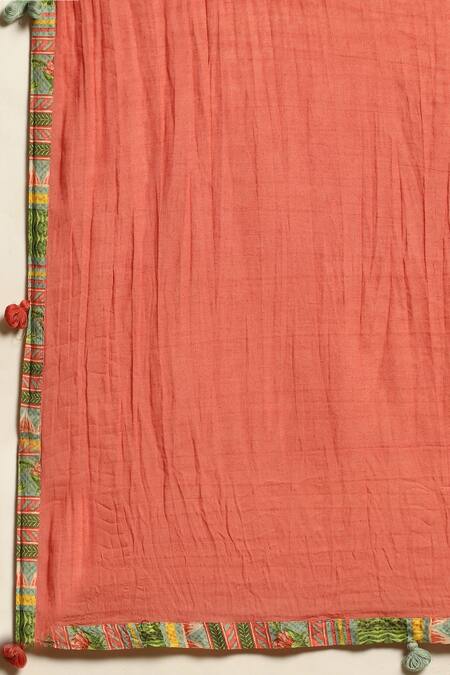 Buy Ritu Kumar Green Cotton Satin, Viscose Embroidery, Tassels Scoop Floral Print Anarkali Set Buy_Ritu Kumar_Green Cotton Satin, Viscose Embroidery, Tassels Scoop Floral Print Anarkali Set