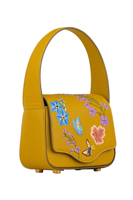 Aranyani Floral Handpainted Top Handle Bag Online at Aza Fashions Aranyani_Floral Handpainted Top Handle Bag_Online_at_Aza_Fashions