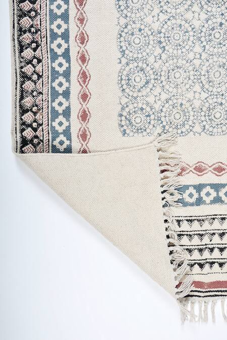 Buy Orna Multi Color Cotton Hand Block Print, Woven Circle Rug Online at Aza Fashions Buy_Orna_Multi Color Cotton Hand Block Print, Woven Circle Rug_Online_at_Aza_Fashions