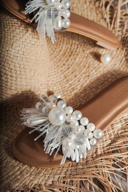 Buy The Episode White Stones And Glass Pipes Fragile Forest Embellished Flats Online at Aza Fashions Buy_The Episode_White Stones And Glass Pipes Fragile Forest Embellished Flats _Online_at_Aza_Fashions