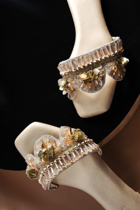 Buy The Episode Gold Tender Love Embellished Flats Online at Aza Fashions Buy_The Episode_Gold Tender Love Embellished Flats _Online_at_Aza_Fashions