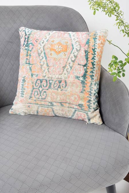 Buy_Orna_Multi Color Cotton Digital Print Hexagon Cushion Cover - Set Of 2_Online_at_Aza_Fashions